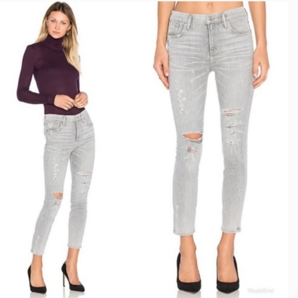 AGOLDE Sophie High Rise Skinny Jean in Gray - Picture 1 of 7